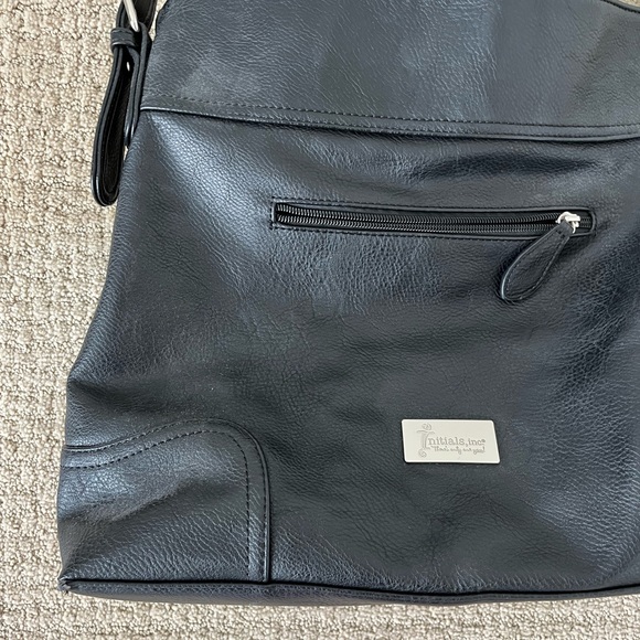Initials Inc. Black Monogramed Hobo Shoulder Bag - Picture 6 of 8